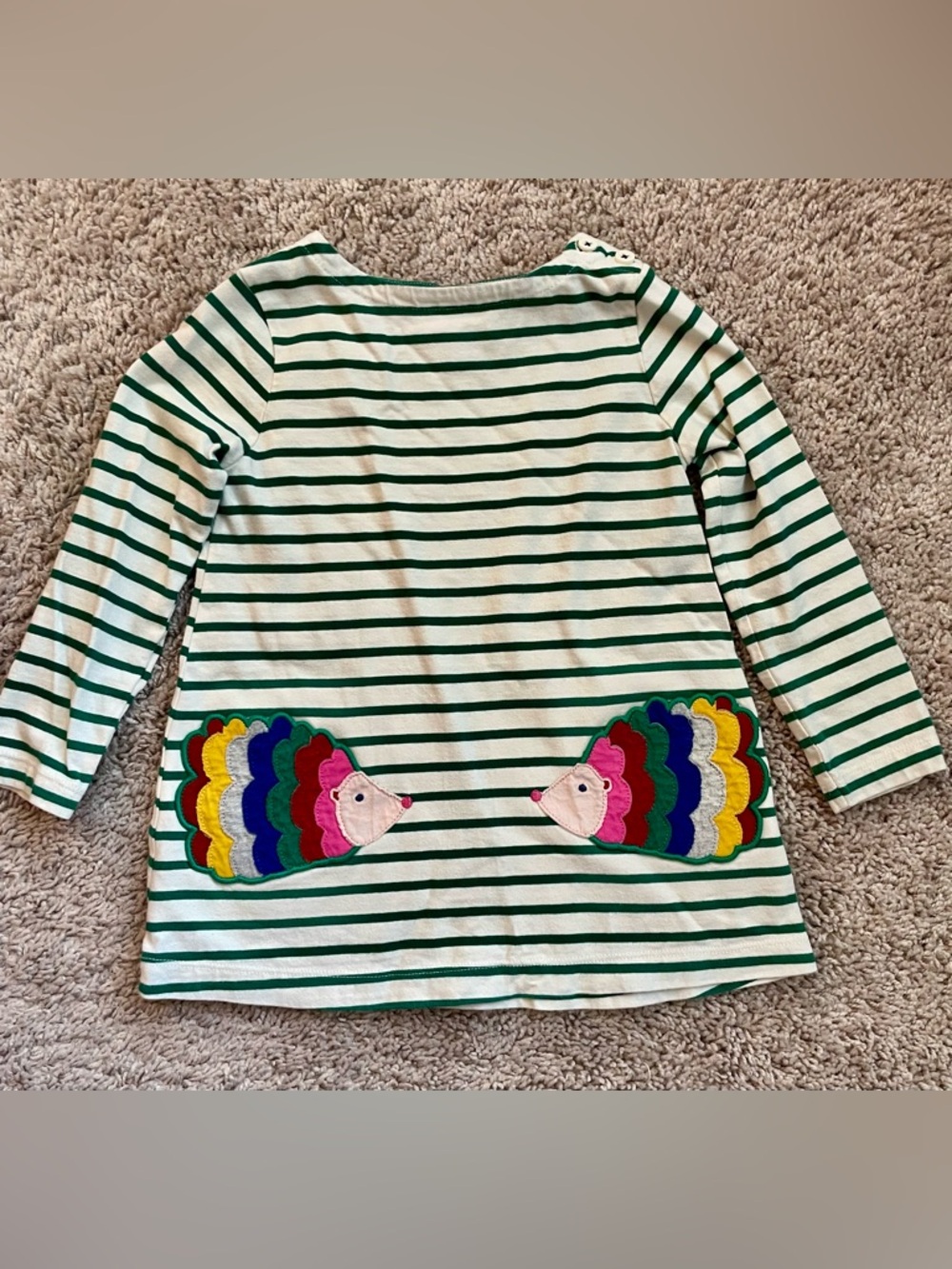 Mini Boden Striped Rainbow Hedgehog Dress